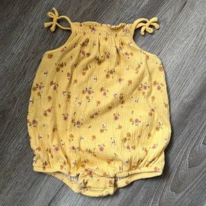 Yellow baby flower onesie